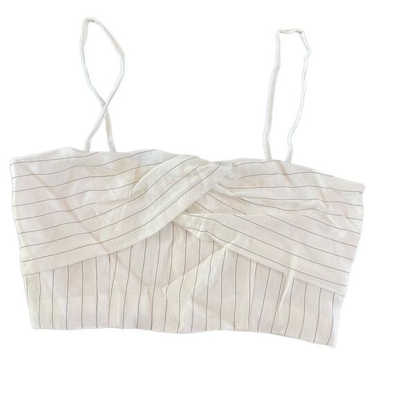 Rachel Zoe Cropped pin striped sleeveless zipper back top size 6 - Picture 1 of 7